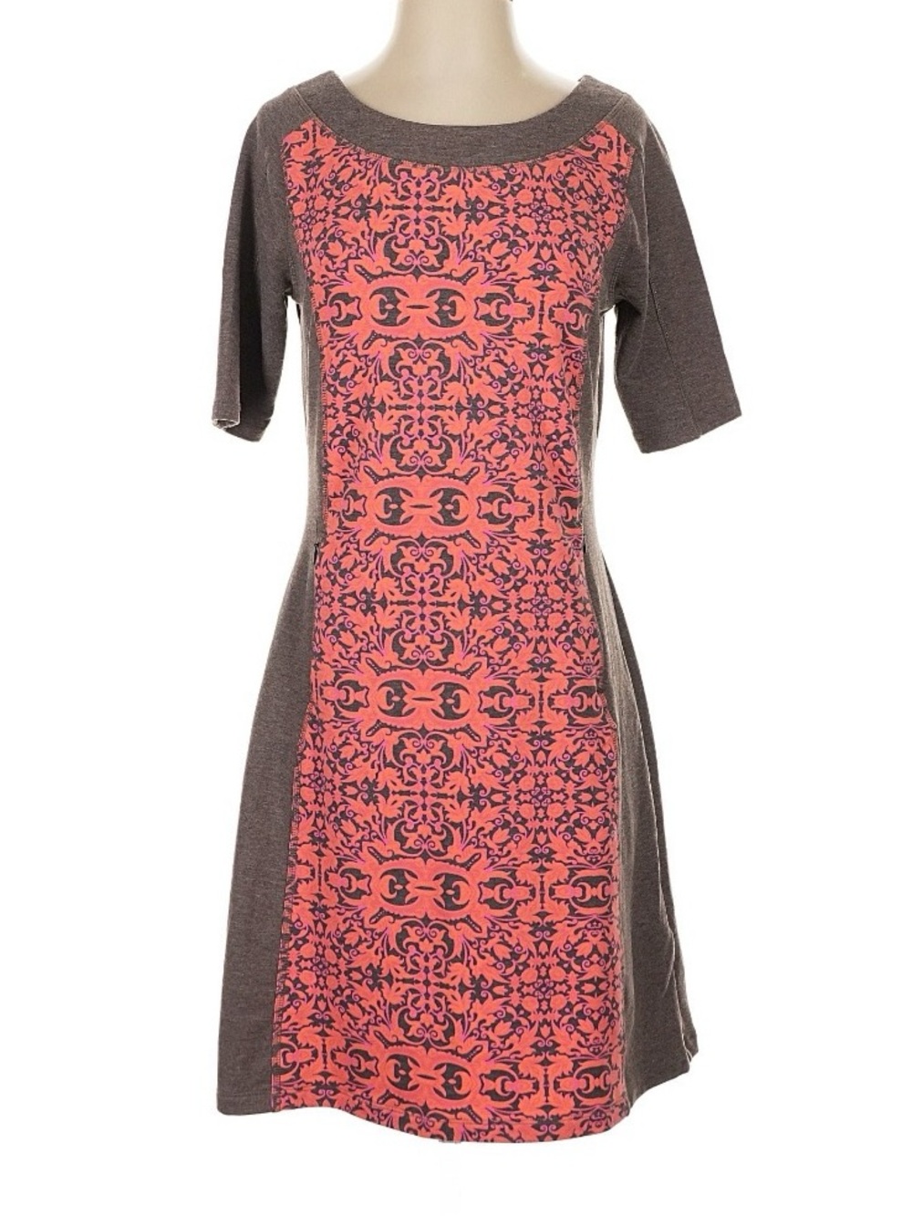 Title Nine Knit Dress Orange Pink Pattern Small
